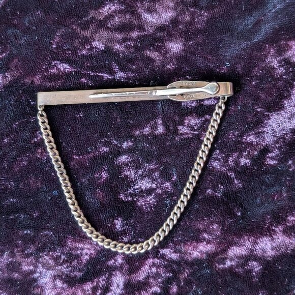 Classic Vintage HICKOK Tie Bar Clip - 10K Gold Plated with Chain, Excellent Gift - Picture 16 of 16